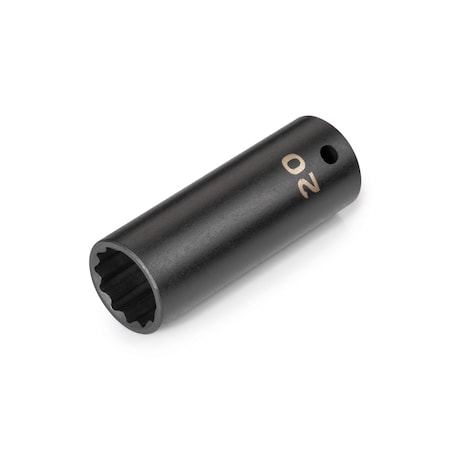 Tekton 1/2 Inch Drive x 20 mm Deep 12-Point Impact Socket SID23320